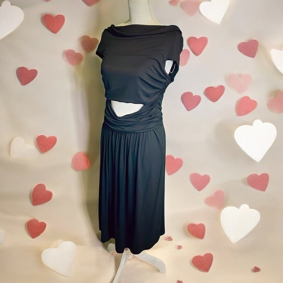 NWT Alberta Ferretti ‘Women’s Off-The-Shoulder Crisscross Keyhole Cutout Dress’ - Picture 9 of 16